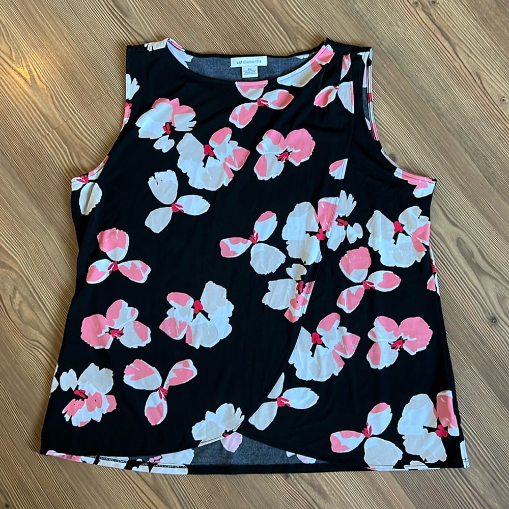 Liz Claiborne Floral Tank Top Blouse Size XL